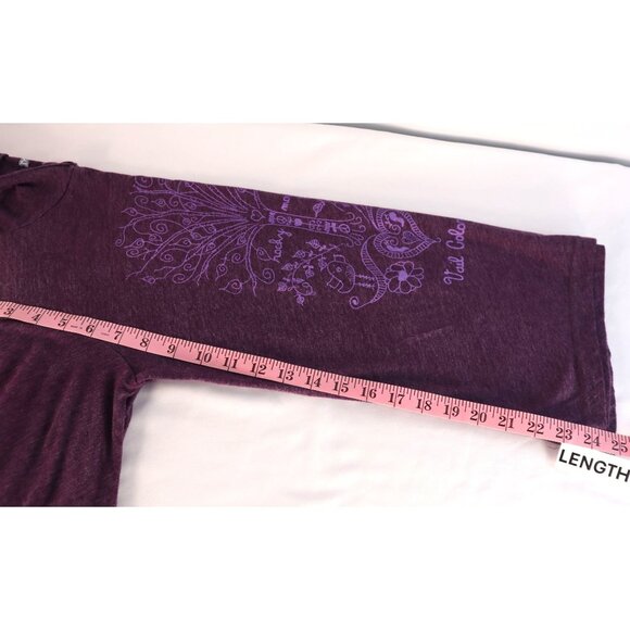 Vail Colorado Hoodie Long Sleeve Purple Graphic Top V-Neck Women's Size Medium - Picture 10 of 13